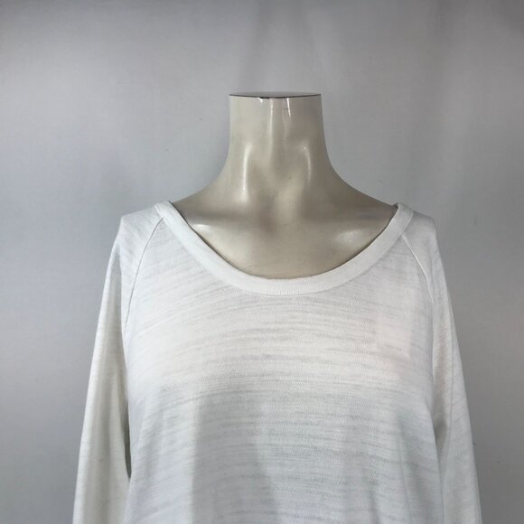 LOFT - WOMEN'S MEDIUM - WHITE LONG SLEEVE ROUND NECK CASUAL TOP SHIRT - Picture 2 of 7
